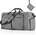Foldable Travel Duffle Bag, Lightweight Checked Luggage with Shoe Compartment, Water-Resistant Weekender Overnight Bag for Men & Women